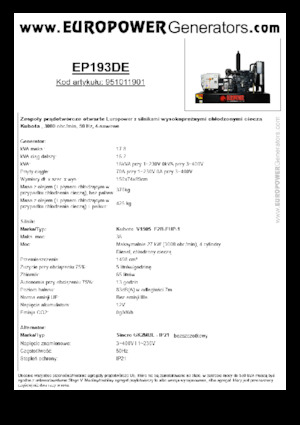 Generatoare de curent diesel Europower EP193DE (S)