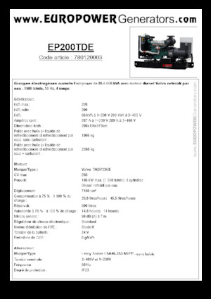 Generatoare de curent diesel Europower EP200TDE (LS)