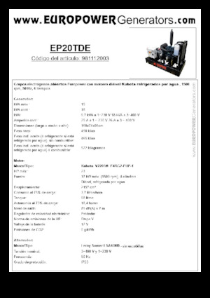 Generatoare de curent diesel Europower EP20TDE (LS)