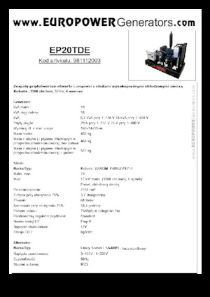 Generatoare de curent diesel Europower EP20TDE (LS)