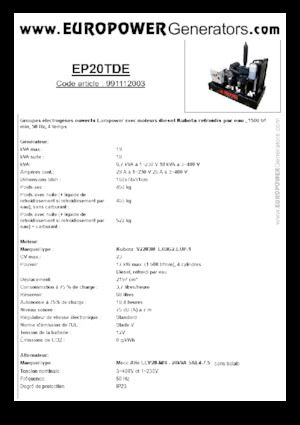 Generatoare de curent diesel Europower EP20TDE (MA)