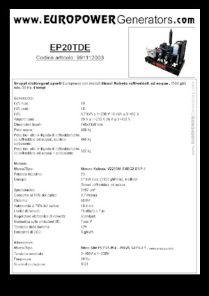 Generatoare de curent diesel Europower EP20TDE (MA)
