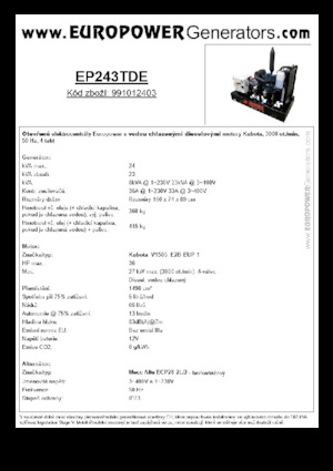 Generatoare de curent diesel Europower EP243TDE (MA)