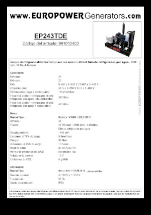 Generatoare de curent diesel Europower EP243TDE (MA)