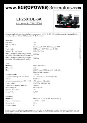 Generatoare de curent diesel Europower EP250TDE-3A (MA)