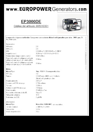 Generatoare de curent diesel Europower EP3000DE (MA)