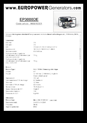 Generatoare de curent diesel Europower EP3000DE (MA)