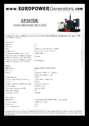 Generatoare de curent diesel Europower EP34TDE (LS)