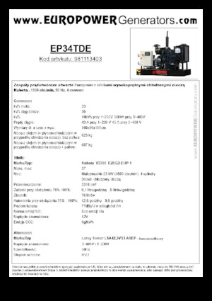 Generatoare de curent diesel Europower EP34TDE (LS)