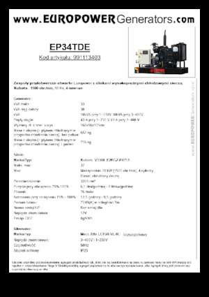 Generatoare de curent diesel Europower EP34TDE (MA)