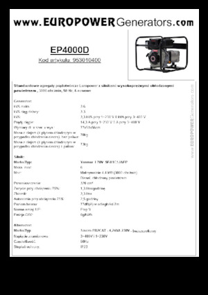 Generatoare de curent diesel Europower EP4000D (S)