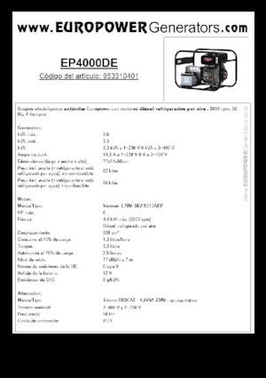 Generatoare de curent diesel Europower EP4000DE (S)