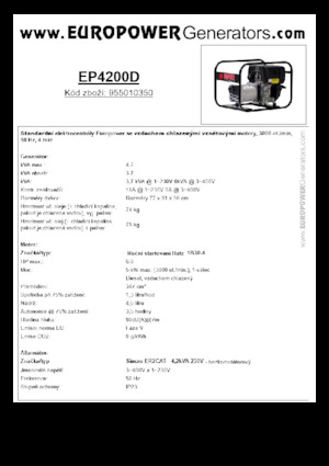 Generatoare de curent diesel Europower EP4200D (S)