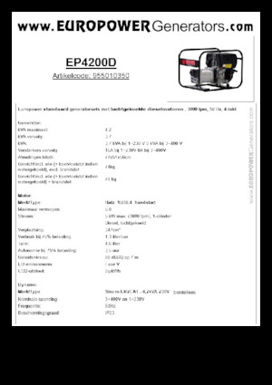 Generatoare de curent diesel Europower EP4200D (S)