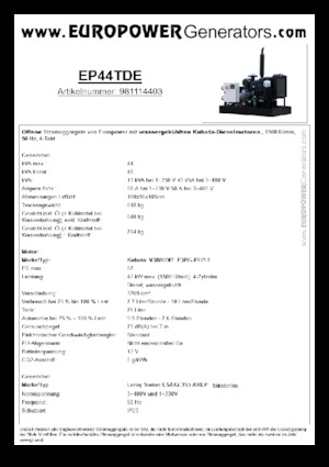 Generatoare de curent diesel Europower EP44TDE (LS)