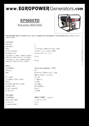 Generatoare de curent diesel Europower EP5000TD (S)