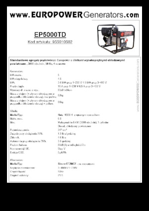 Generatoare de curent diesel Europower EP5000TD (S)