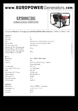 Generatoare de curent diesel Europower EP5000TDE (S)