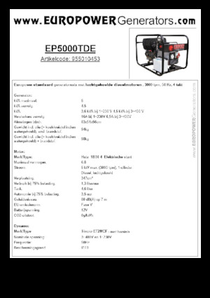 Generatoare de curent diesel Europower EP5000TDE (S)