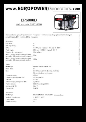 Generatoare de curent diesel Europower EP6000D (S)