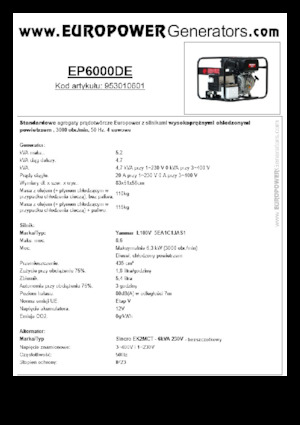 Generatoare de curent diesel Europower EP6000DE (S)