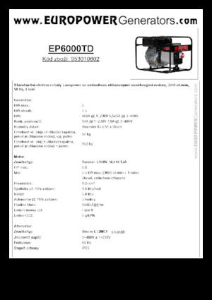 Generatoare de curent diesel Europower EP6000TD (S)