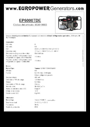 Generatoare de curent diesel Europower EP6000TDE (S)