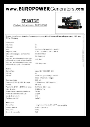 Generatoare de curent diesel Europower EP60TDE (LS)