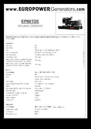 Generatoare de curent diesel Europower EP60TDE (MA)