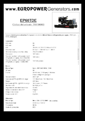 Generatoare de curent diesel Europower EP60TDE (MA)