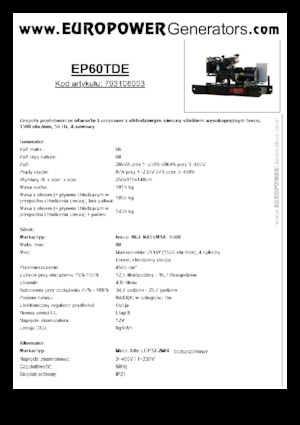 Generatoare de curent diesel Europower EP60TDE (MA)
