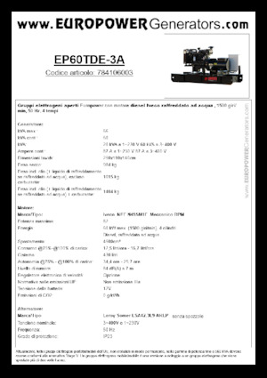 Generatoare de curent diesel Europower EP60TDE-3A (LS)