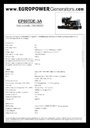 Generatoare de curent diesel Europower EP60TDE-3A (LS)