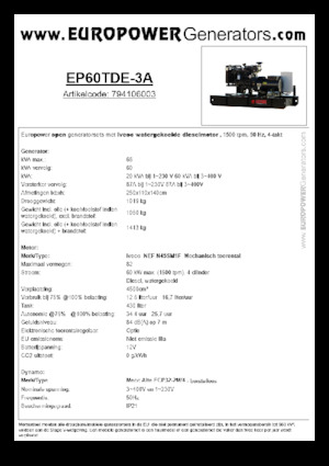Generatoare de curent diesel Europower EP60TDE-3A (MA)
