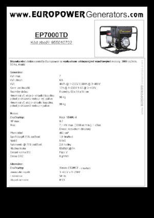 Generatoare de curent diesel Europower EP7000TD (S)