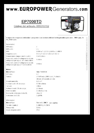 Generatoare de curent diesel Europower EP7000TD (S)