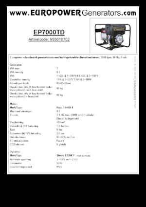 Generatoare de curent diesel Europower EP7000TD (S)