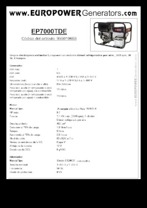 Generatoare de curent diesel Europower EP7000TDE (S)