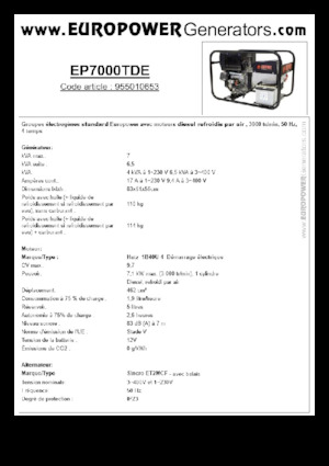 Generatoare de curent diesel Europower EP7000TDE (S)