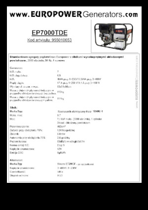 Generatoare de curent diesel Europower EP7000TDE (S)