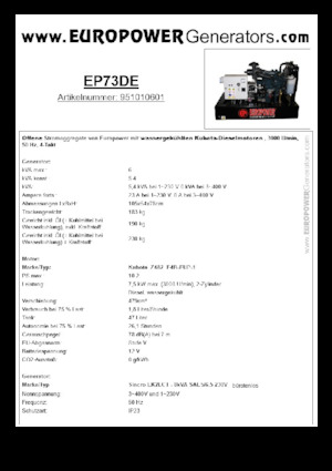 Generatoare de curent diesel Europower EP73DE (S)
