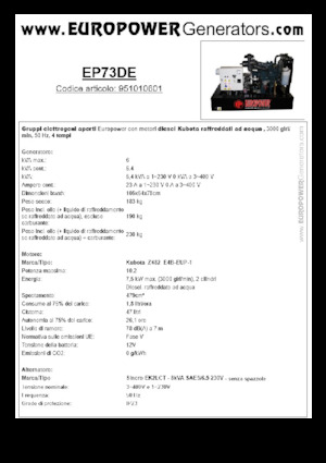 Generatoare de curent diesel Europower EP73DE (S)