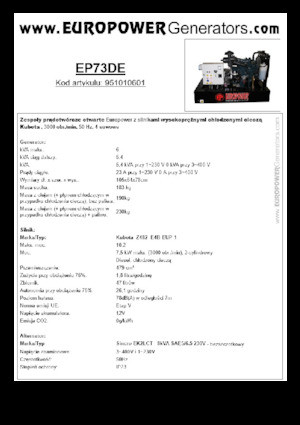 Generatoare de curent diesel Europower EP73DE (S)