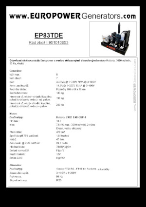 Generatoare de curent diesel Europower EP83TDE (S)