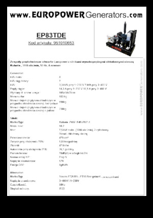 Generatoare de curent diesel Europower EP83TDE (S)