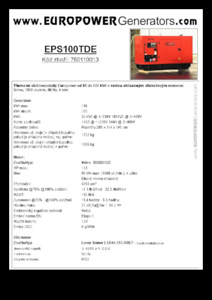 Generatoare de curent diesel Europower EPS100TDE (LS)