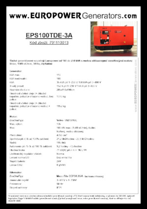 Generatoare de curent diesel Europower EPS100TDE-3A (MA)