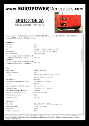 Generatoare de curent diesel Europower EPS100TDE-3A (MA)