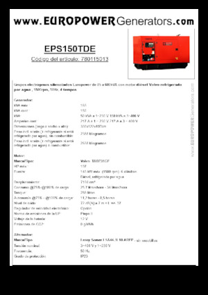 Generatoare de curent diesel Europower EPS150TDE (LS)