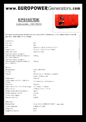 Generatoare de curent diesel Europower EPS150TDE (LS)